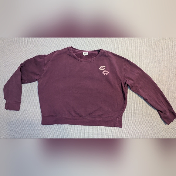 Pact Sweaters - Pact Kisses Purple Cotton Sweatshirt
